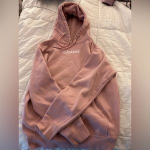 light pink glossier hoodie